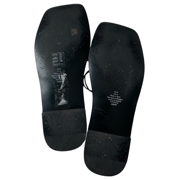 COS Size 6 Black Leather Slides Sandals Made in Spain Old Money Quiet Luxury - Picture 6 of 9